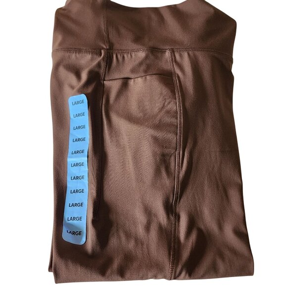 Members Mark Everyday Smoothing Flare Yoga Pants Mocha Brown Sz. L - Picture 8 of 11